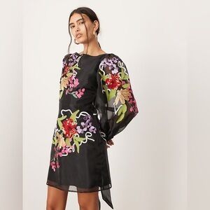 ASOS Black Floral Mini Dress